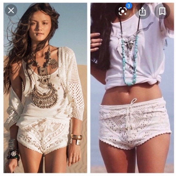 Spell White Lace Women Shorts - Picture 3 of 9